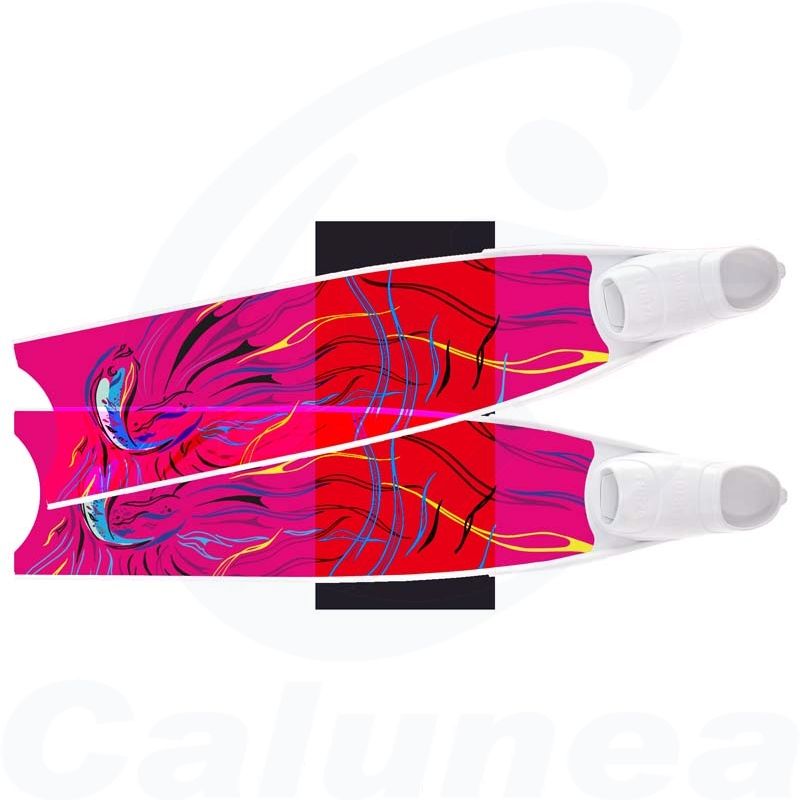 Image du produit Glasvezel zwemvliezen met lang blad PINK FISH SEMI-TRANSPARENT BI-FINS LEADERFINS - boutique Calunéa