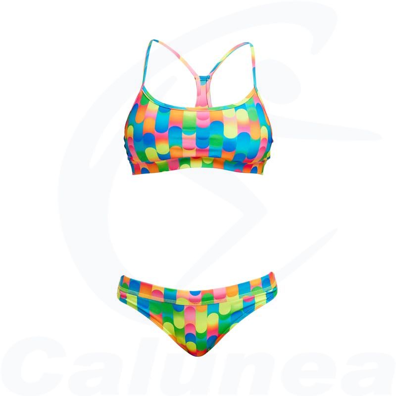 Image du produit 2-Delig damesbadpak / Bikini BLOCKED DOTTY SPORTS CROP TOP FUNKITA - boutique Calunéa